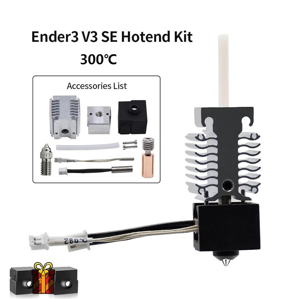 Creality Official Ender 3 V3 SE Hotend Upgrade Hotend Kit High Temperature 300℃ Titanium Heatbreak Plated