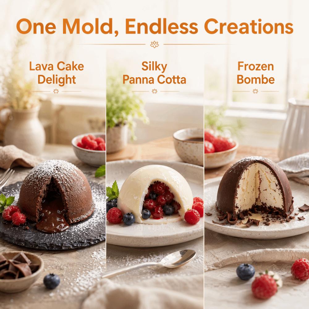 Shallow Half Sphere Dome Cake Pan Non-Stick Semicircle Cake Pan Hemisphere Cake Pan  Pudding Making