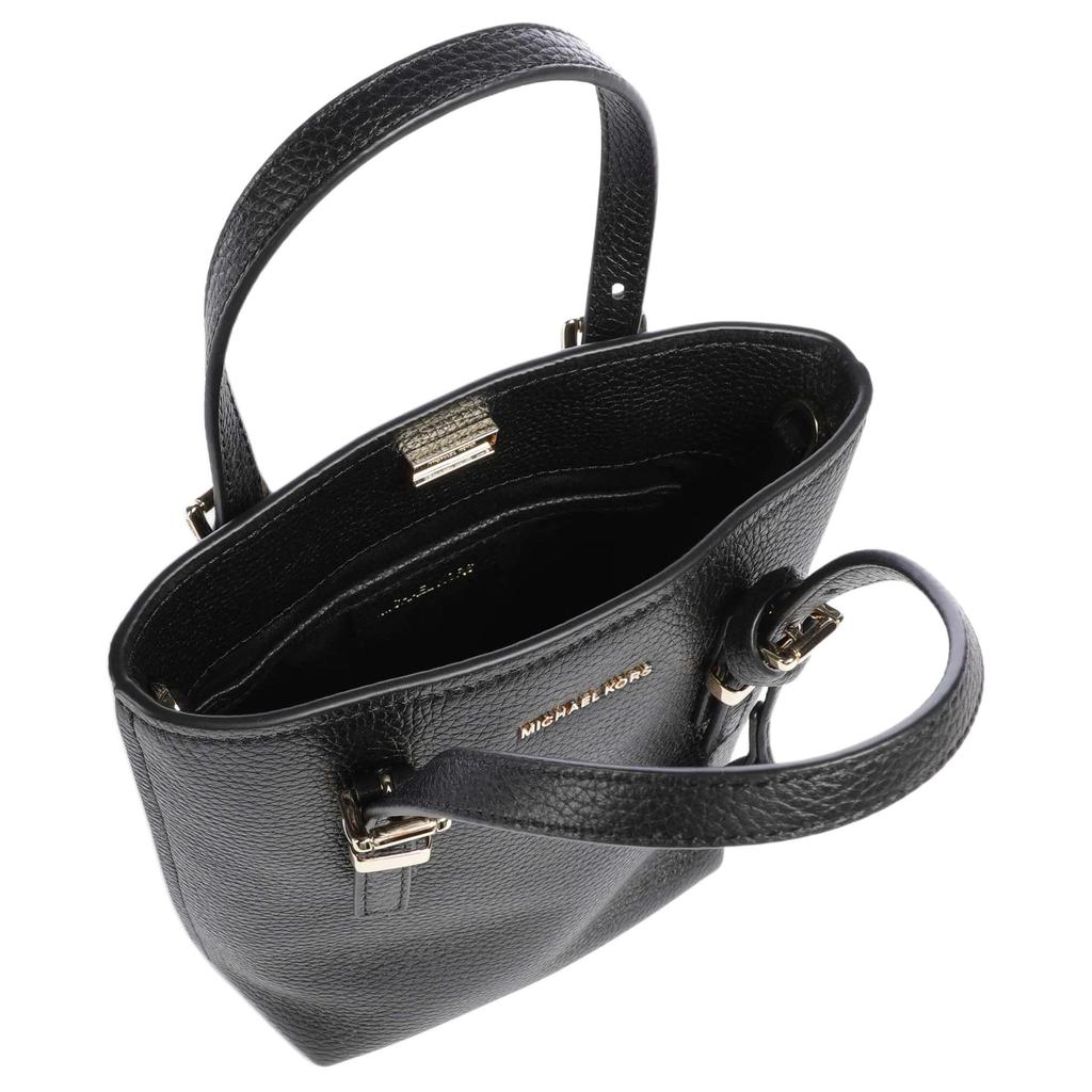 Michael Kors Quinn Mini Leather Shoulder Bag With Detachable Adjustable Strap And Gold Metal Details Women Handbags Black 32S5GQNC0L-BLACK