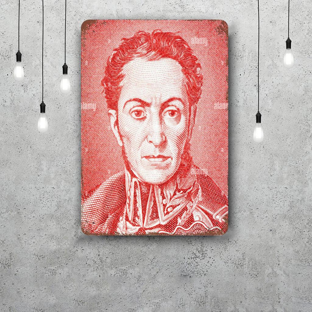 Simon Bolivar Metallschilder Wanddeko Vintage Blechschilder Captain Metallposter Dekor für Bar Kneipe Club Wanddekoration