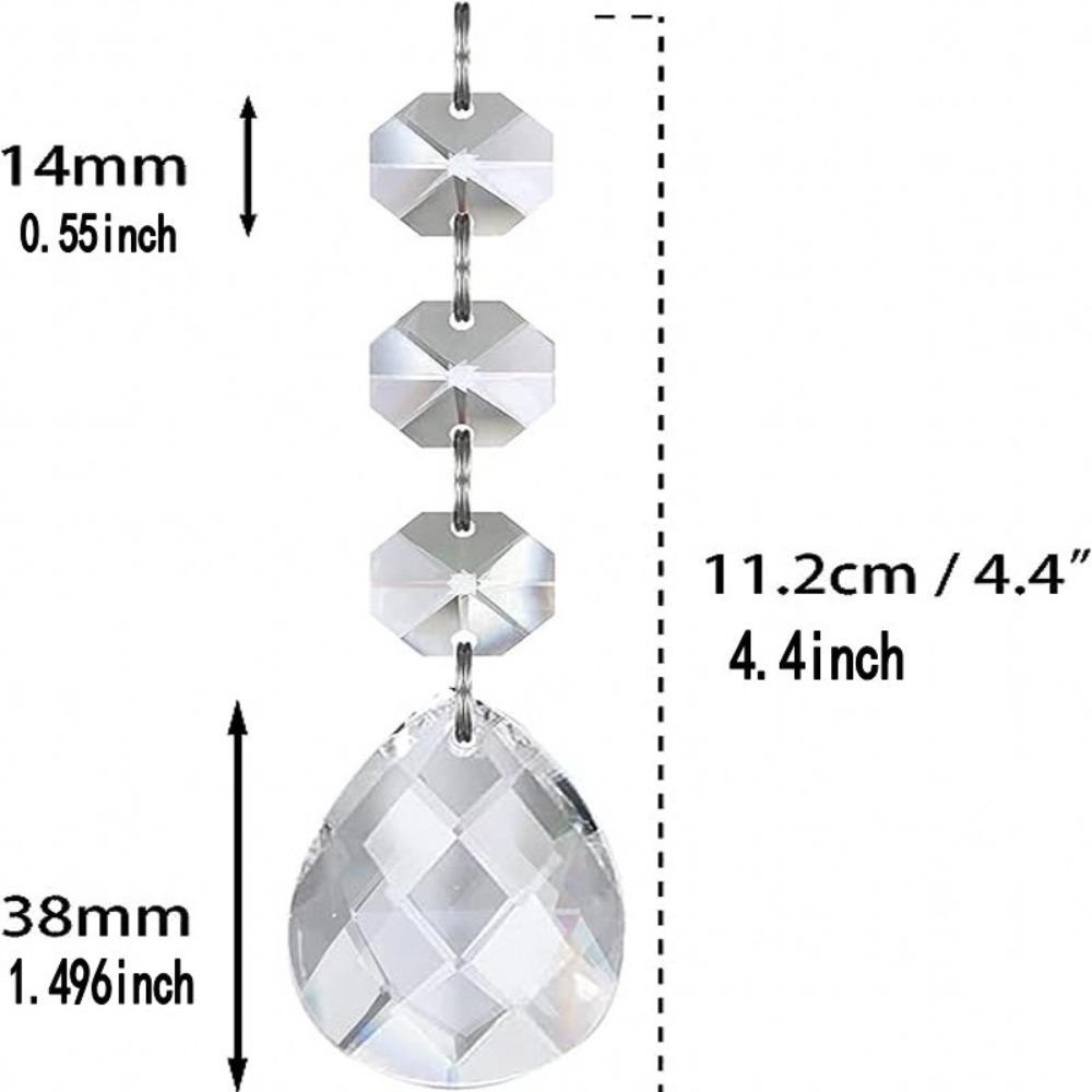 5pcs Simulate Ice Cone Acrylic Snowflake Pendant Crystal Diamond Xmas Tree Decoration Christmas