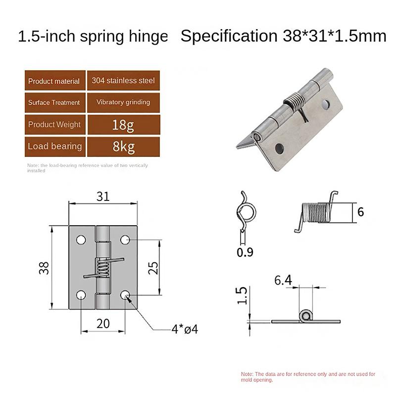 Stainless Steel 1/1.5/2/2.5/3-Inch Automatic Spring Hinge Cabinet Door Wardrobe Hardware And Furniture Fittings Mini Micro Hinge