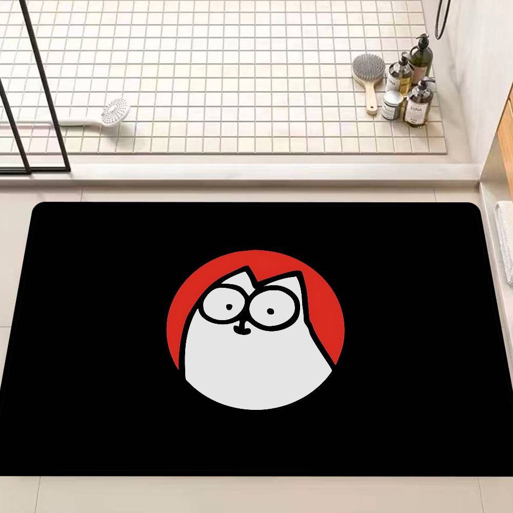 Anime Simons Cat Bathroom Mat Anti-slip Absorb Water Long Strip Cushion Bedroon Mat Welcome Doormat