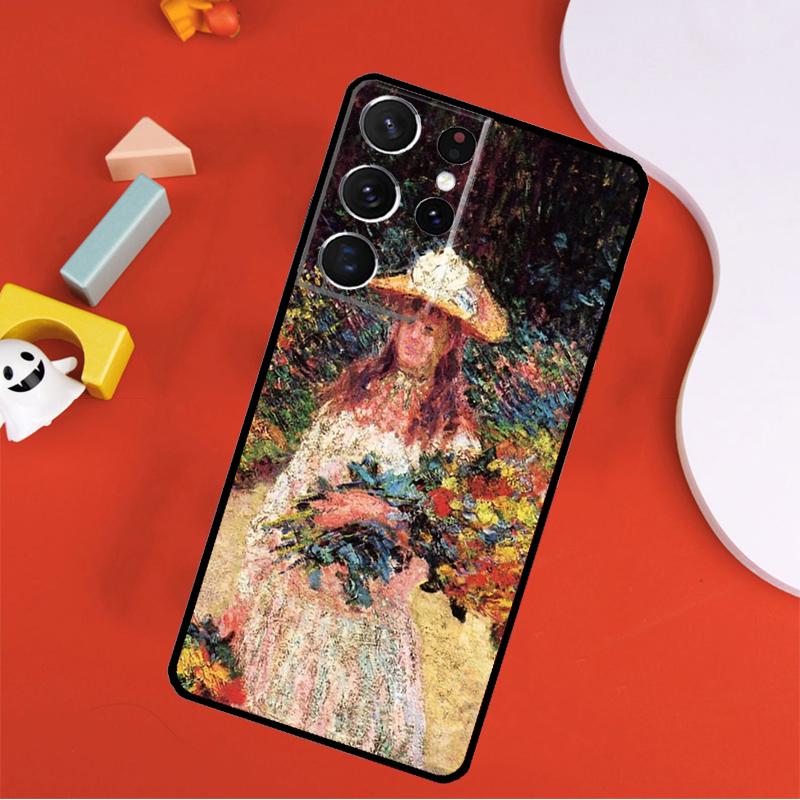 Claude Monet Garden Lotus Bridge Phone Case For Samsung Galaxy S25 Ultra S24 Ultra S9 S10 S20 S21 S22 S23 Plus S24 FE Cover