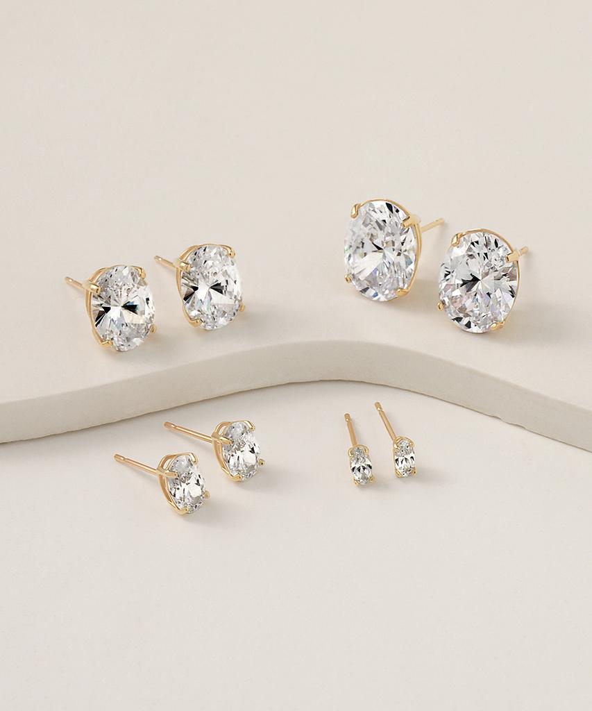 Mcel 14K Bayoval Cubic Earrings