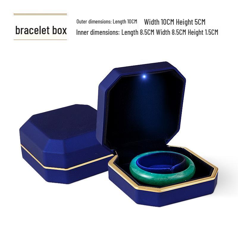 LED Light Lacquer Jewelry Box for Pendants, Bracelets, Rings, Charms, Bangles, Diamonds, Necklaces, and Couple Rings.