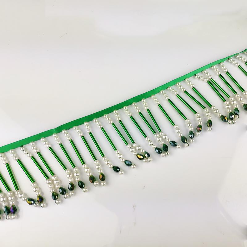 90 cm Rohr Perlen Spitzenbesatz Quaste Perlen Spitzenbesatz Für Diy Bühnenkleidung Latein Kleid Vorhang Fransen Dekor Handwerk