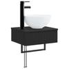Wall Mounted Wash Basin Black 40 X 35 X 39 Cm