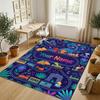 Dinosaur Theme Crystal Velvet Rug Personalized Custom Name Text Soft Floor Mat Home Decor