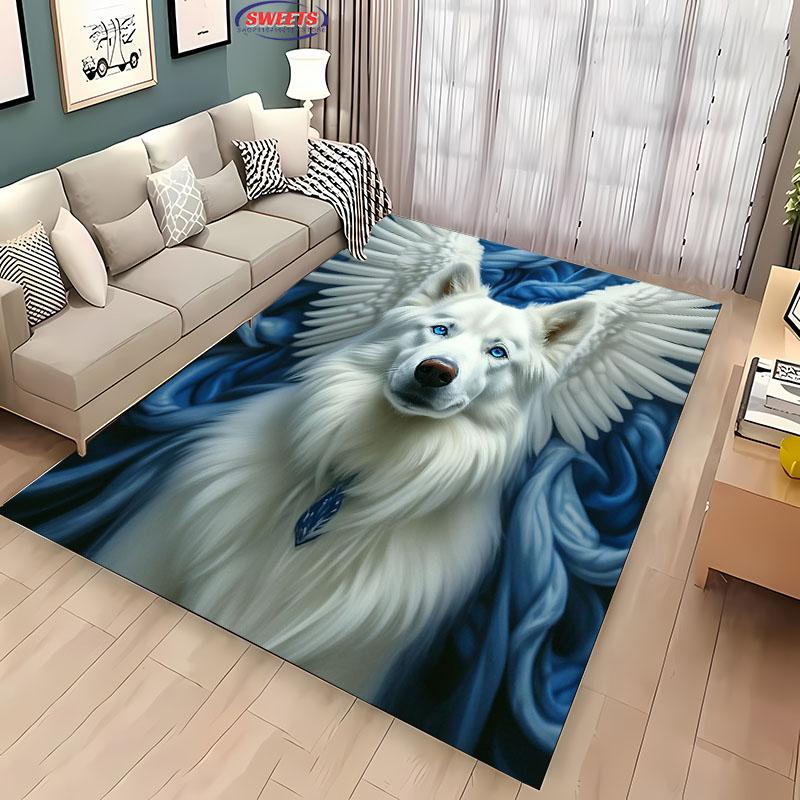 Zvířecí téma Roztomilý pes Velkoplošný koberec pro domácí obývací pokoj Dětská ložnice Pohovka Vstupní rohožka Kuchyňská podlahová rohož Protiskluzová Dekorační rohož