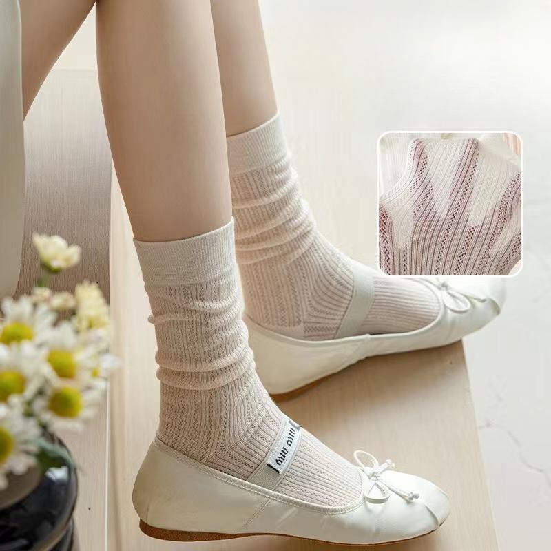 Ballet Inspired Milk White Me Mid-Calf Transparent Aosphere Sensation Home Comfort Stoings Women's