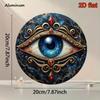 Gold Navy Evil Eye Hamsa Metal Wall Art Handcrafted Aluminum Sign Home Office Meditation Decor