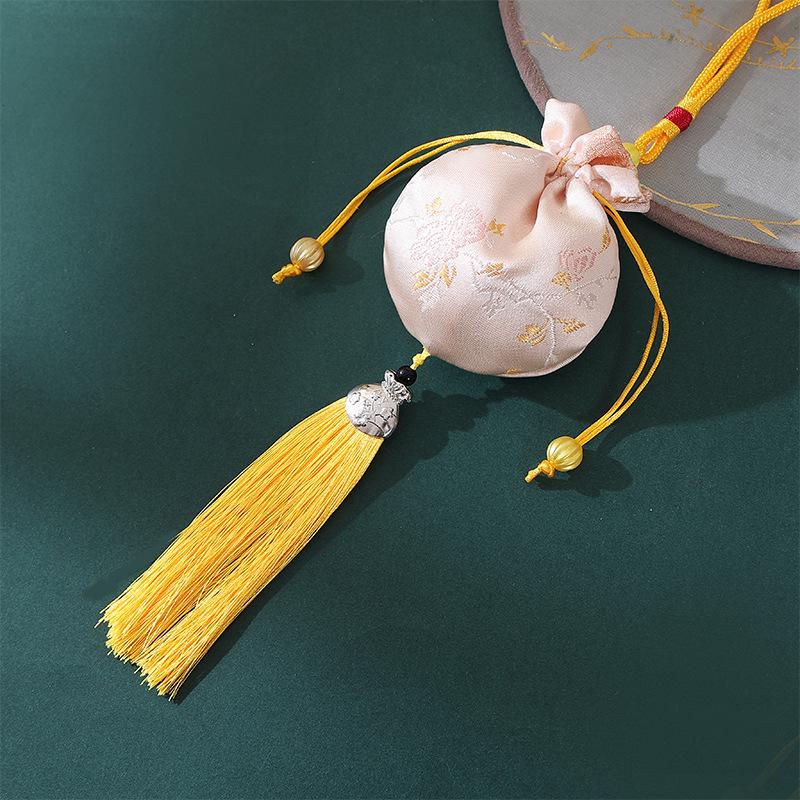 Dragon Boat Festival Brocade Sachet Bag - Portable Hanfu Purse with Ancient Style Pendant