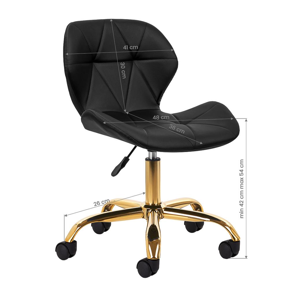 Taboret Kosmetyczny Qs-06G Złoto Czarny
