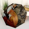 Art Nouveau Fox Wall Decor: Elegant Circular Design for Your HomeUmbrella, Portable 3-Fold Compact Umbrella,Christmas Gift ES552