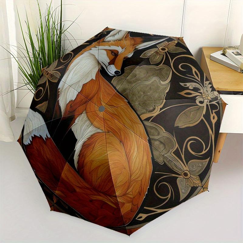

Art Nouveau Fox Wall Decor: Elegant Circular Design for Your HomeUmbrella, Portable 3-Fold Compact Umbrella for Men & Women Gift