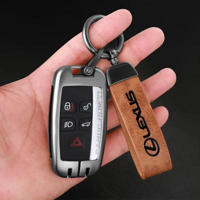 For LS LC RZ IS350 ES300 GS350 CT200h GX460 LX570 RX500h Car Fine Leather Keychain Ring Emblem Key Chain Accessories