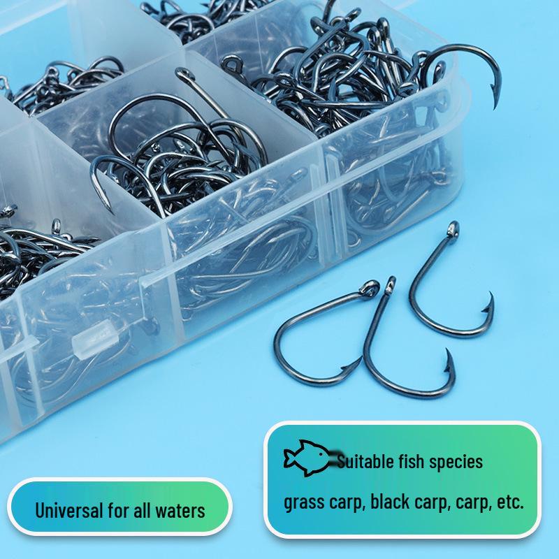 

Golden Tube Barbed Fish Hook Set - 500pcs, High Carbon Steel, for Sea Fishing Hook size and quantity customizable