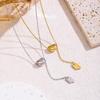 Lucky Design Titanium Steel Lentil Clavicle Necklace - High-end Light Luxury Fringe Accessory for Women