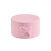 Round Single-Layer Bow Jewelry Storage Box - Solid Color Plastic with Imitation Pattern for Earrings