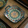 European Bohemian Ceramic Noodle Bowl and Plate Set - Creative Tableware with Unique Design