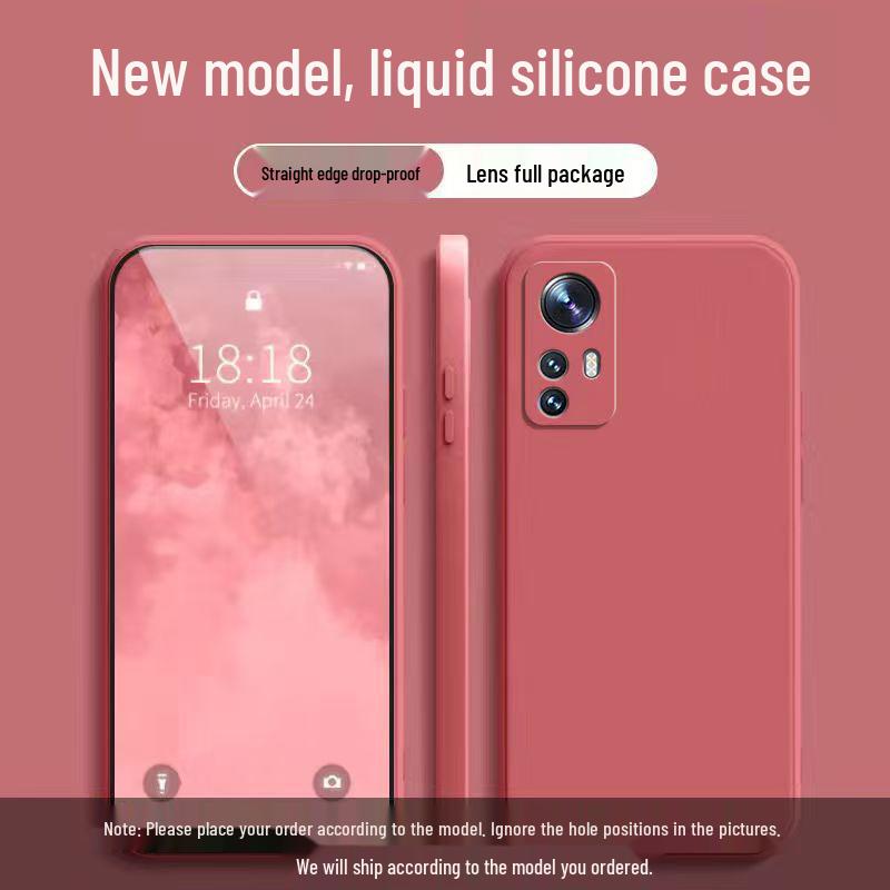 Xiaomi 12X Solid Color Liquid Silicone Case - Full Coverage, Anti-drop, Soft Straight Edge Design
