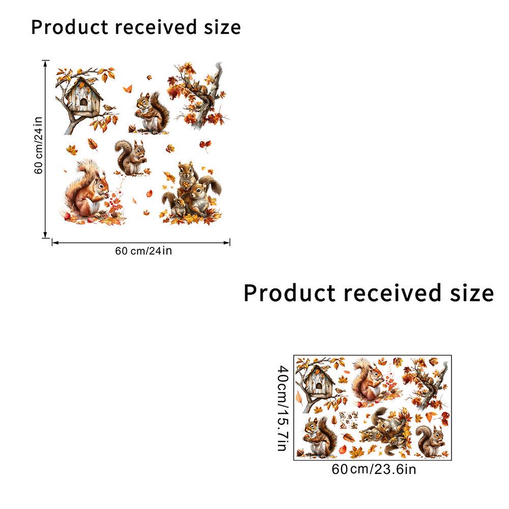 

Squirrel and Maple Leaf Removable Wall Sticker for Living Room, Bedroom, or Glass Surfaces - MLC107