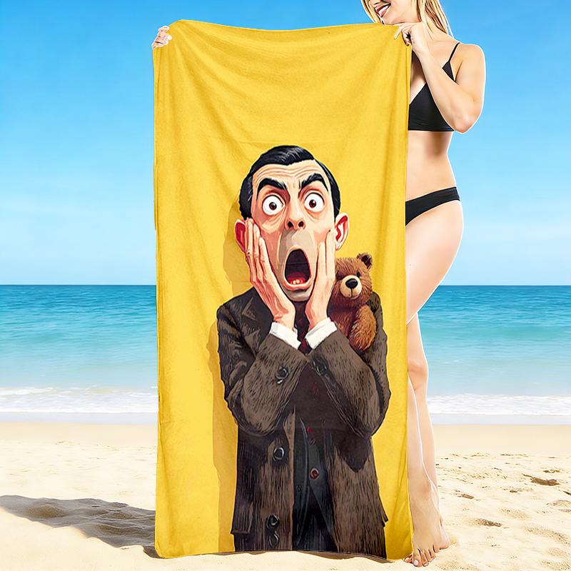 1Pc Mr Bean'S Surprise Beach Towel, Quick Dry, Multi-Use for Beach Pool Gym Yoga Home Travel, Christmas, Halloween, Xmas Gift M929351