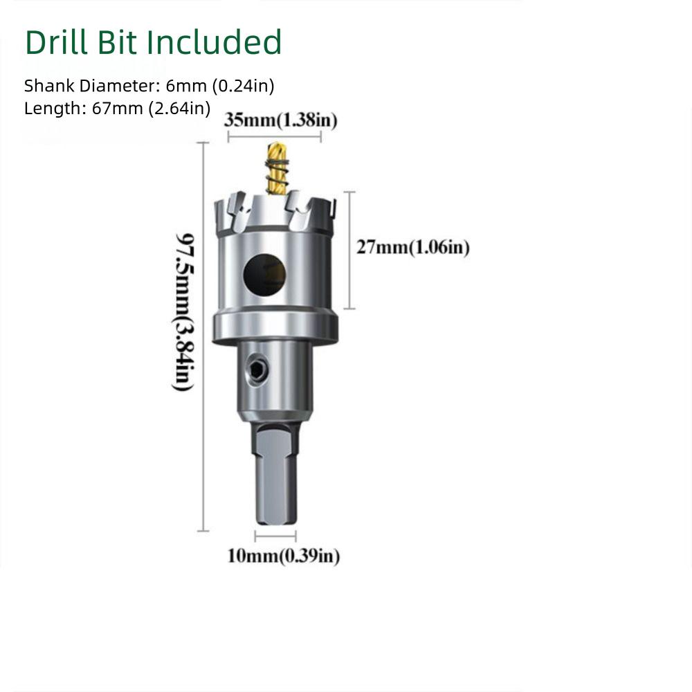 Carbide Tip Hole Saw Core Drill Bit 6mm Diameter Quick Punch Tungsten Carbide Tipped Drill Bit Iron Copper Stainless Steel