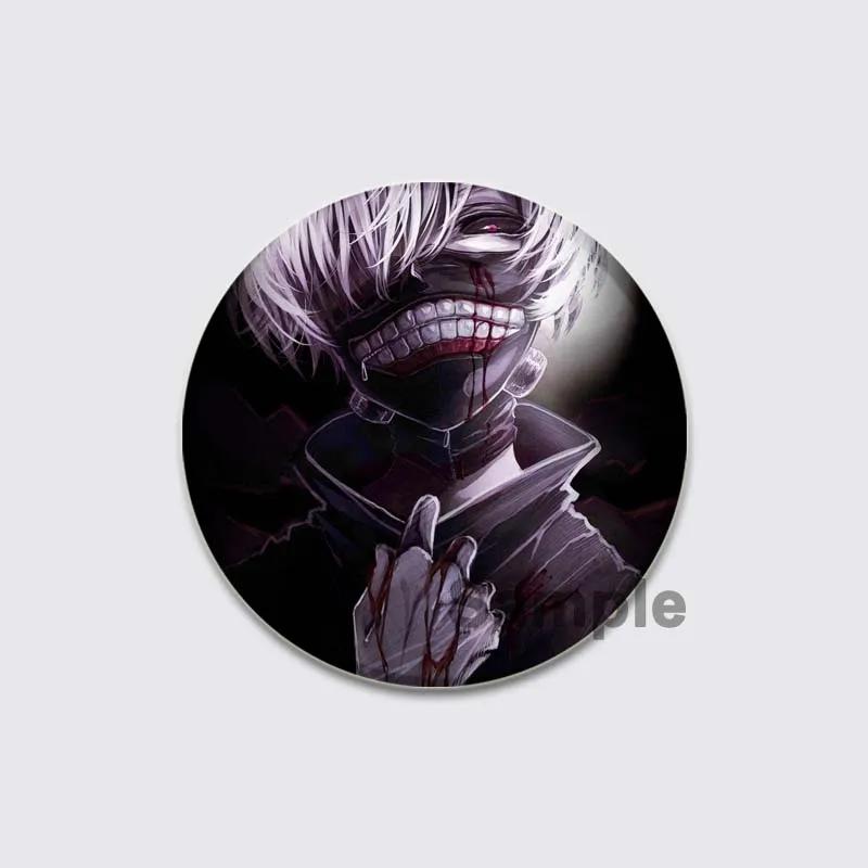 32/44/58mm Fashion Accessorie Anime Tokyo Ghoul Pin Handmade Cartoon Kaneki Ken Brooche for Backpack Cothes Collection Badge Hat Decoration