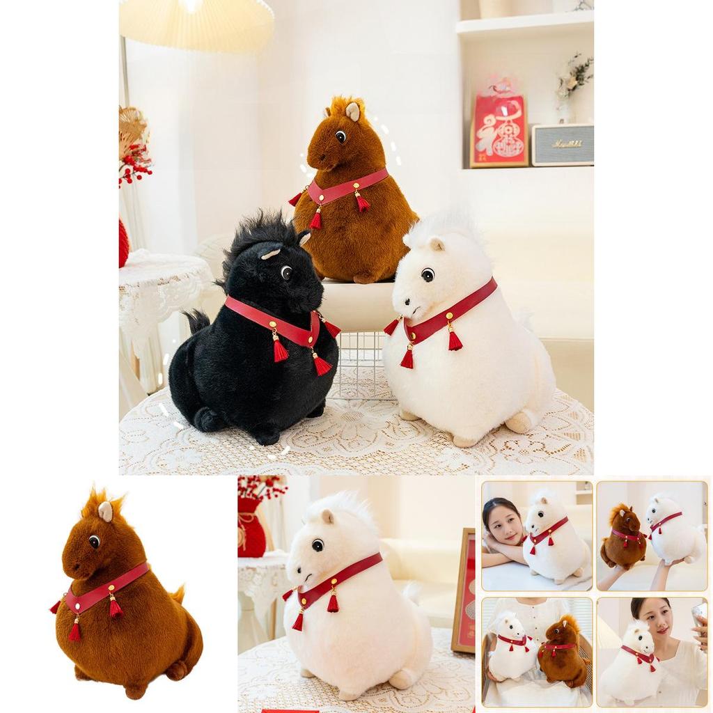 Creative Plush Pony Stuffed Animal Toy With Pp Cotton Filling For Kids Bedroom Decor