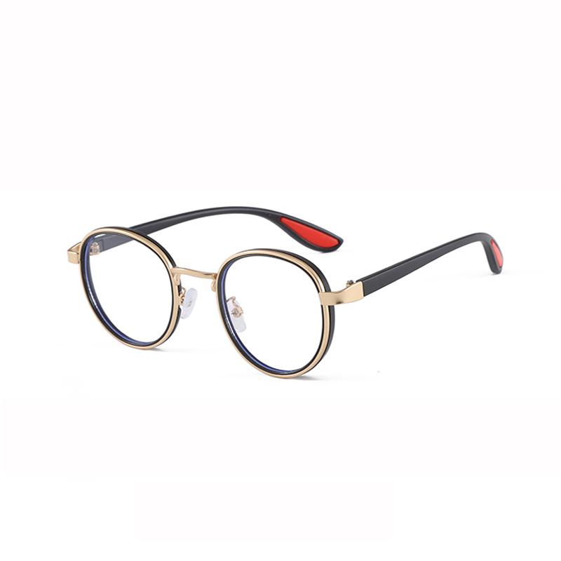 Dual Circle Retro Round Frame Reading Glasses Anti Blue Light Simple Elegant Eyewear for Middle-Aged Elderly