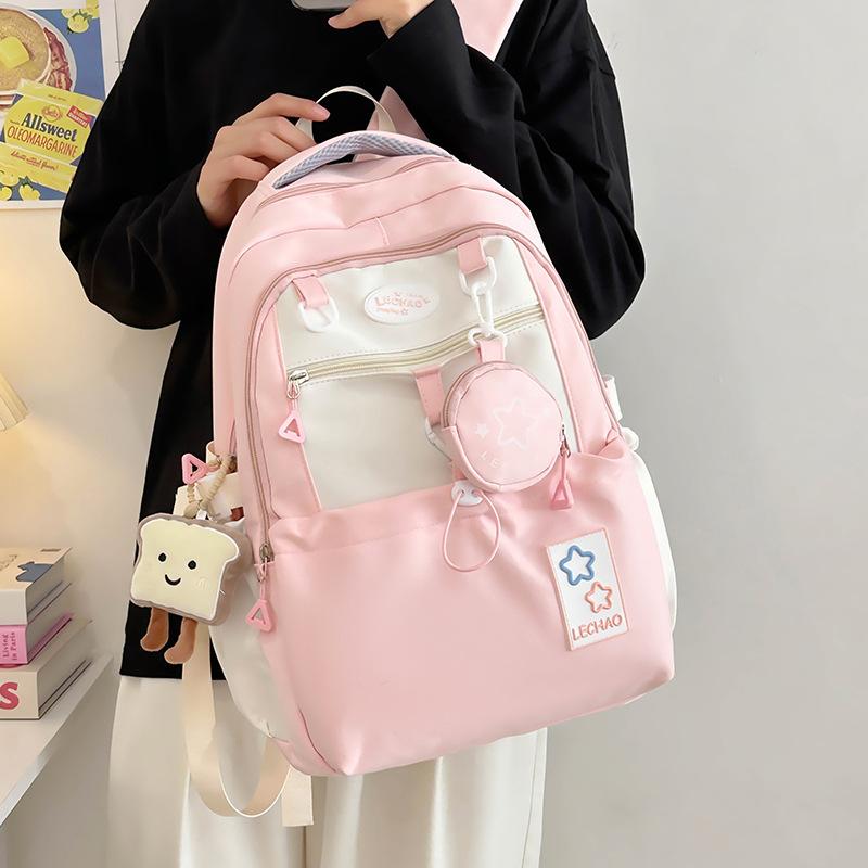 Schoolbag New College Style Cute School Bag Junior High School Student High School Student Lightweight Backpack Girl Large Capacity Backpack