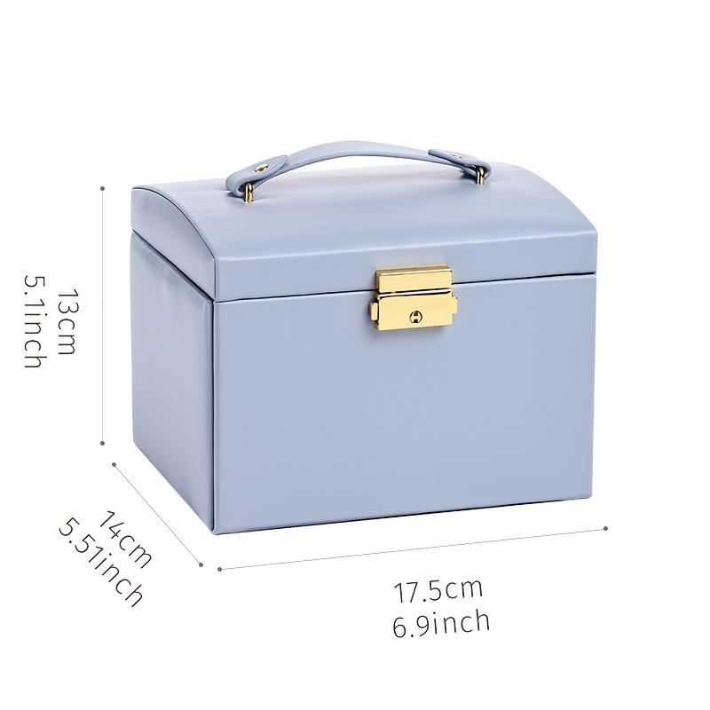 PU Leather Jewelry Organizer Boxes with Mirror Storage Box for Necklaces Rings Earrings Multi-layer Travel Jewelry Cosmetic Box