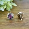 Purple Amethyst Gemstone Earrings 925 Sterling Silver Handmade Studs Earrings