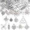 DIY Sailor's Knot Jewelry Making Finding Kit Including 72Pcs 9 Style Alloy Pendants & Multi-Strand Links Flat Round & Triangle & Rhombus