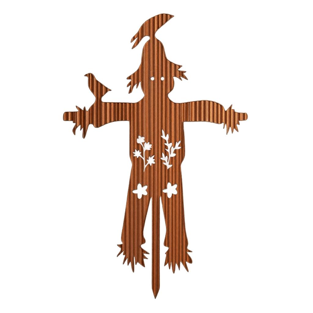 Wrought Halloween Pumpkin Garden Stake - Vintage Distressed Yard for Fall Outdoor Decor