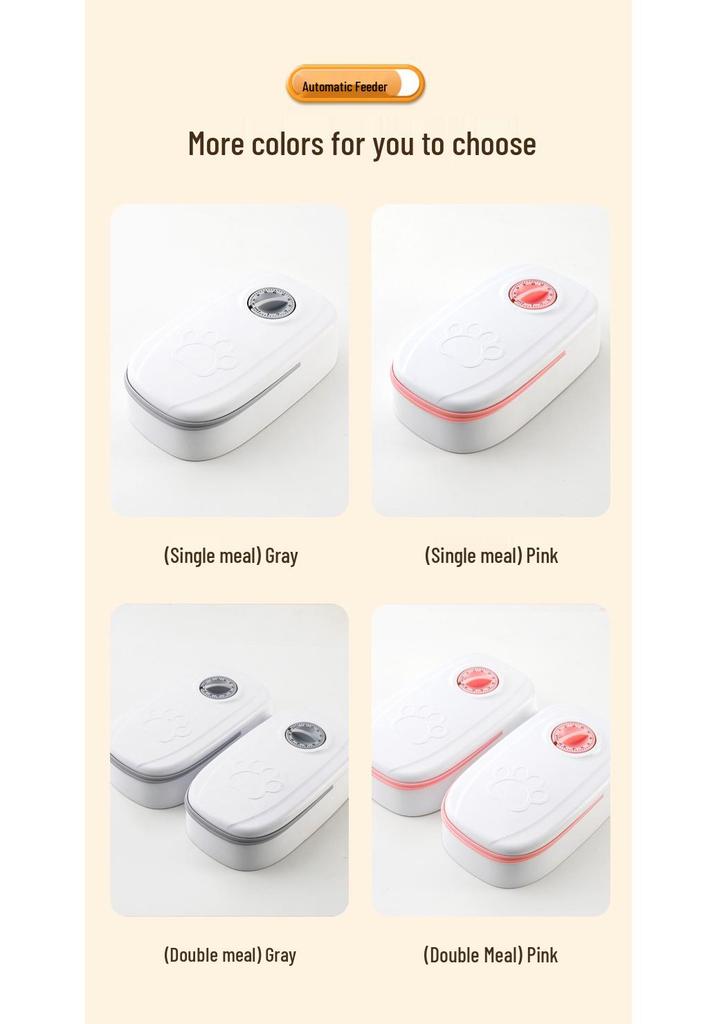 Automatic Pet Feeder with Timer for Cats and Dogs - Separates Dry & Wet Food