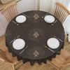 Round Oilproof Tree of Life With Triquetra Table Cover Vikings Tablecloth for Dining 70 Inch Table Cloth