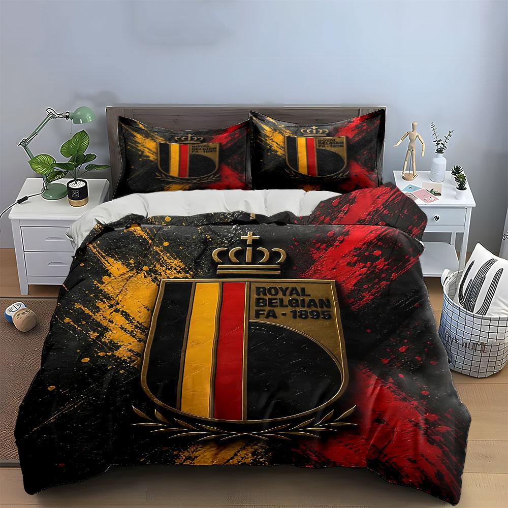 Royal Belgian FA Logo Bedding Bedding Duvet Cover Set Duvet Cover Pillowcases (1 * Duvet Cover 2 * Pillowcases, without duvet insert)
