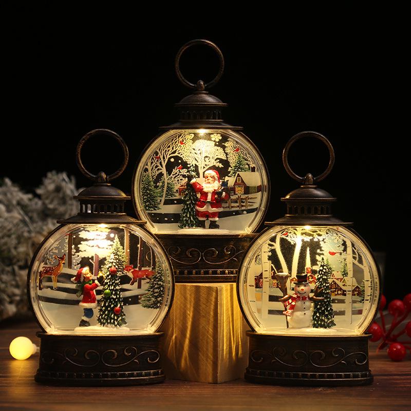 Santa Claus Christmas Lantern Ornament Night Light Souvenir