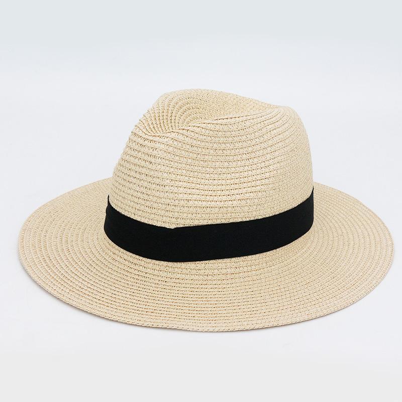 Hot-selling British Beach Hat Straw Hat Foldable Brim Top Hat Women's Vacation Sun Hat Breathable Sunscreen Hat