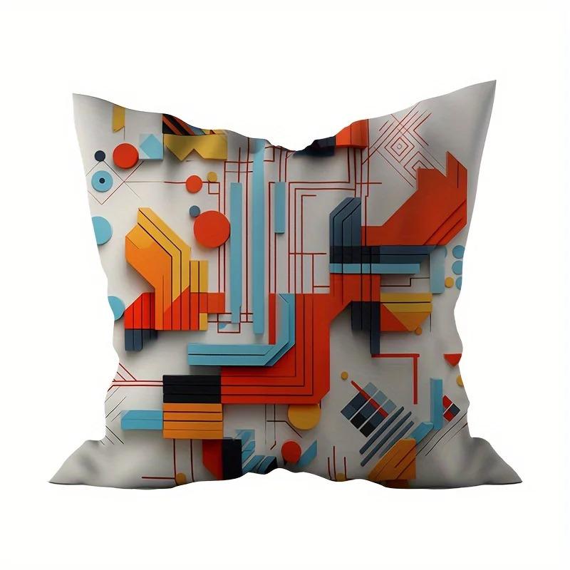 Colorful Geometric Print Pillowcase Interior Decoration Office Living Room Home Pillowcase
