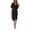 Hot Sale Casual Dating Simple Style Rough Sleeves Solid Color Irregular Dress