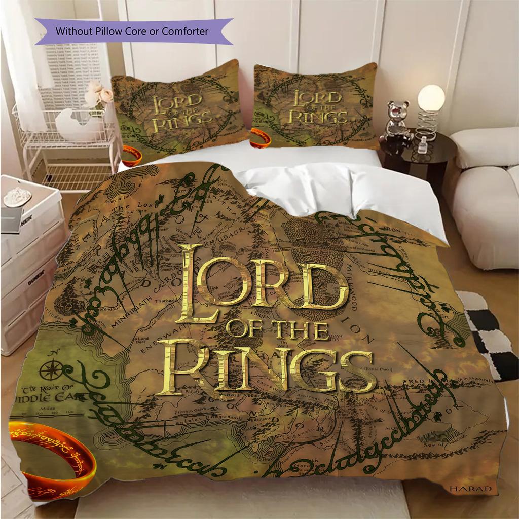 Lord Rings Comforter Set Threepiece Set 1 Duvet Cover 2 Pillowcase Without Core Bedding Set Christmas Birthday Gift Soft And Comfortable