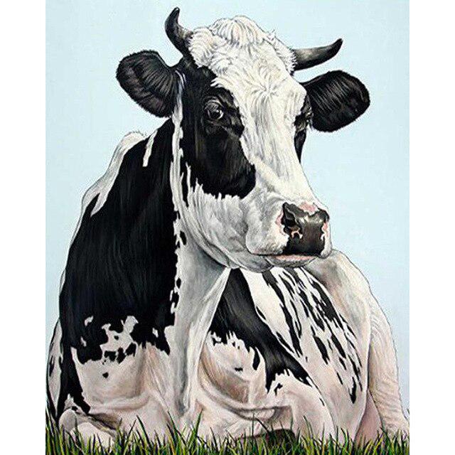 5D DIY pictură cu diamant vacă punct de cruce complet pătrat/rotund broderie diamant broderie animale stras imagini cadou de artizanat
