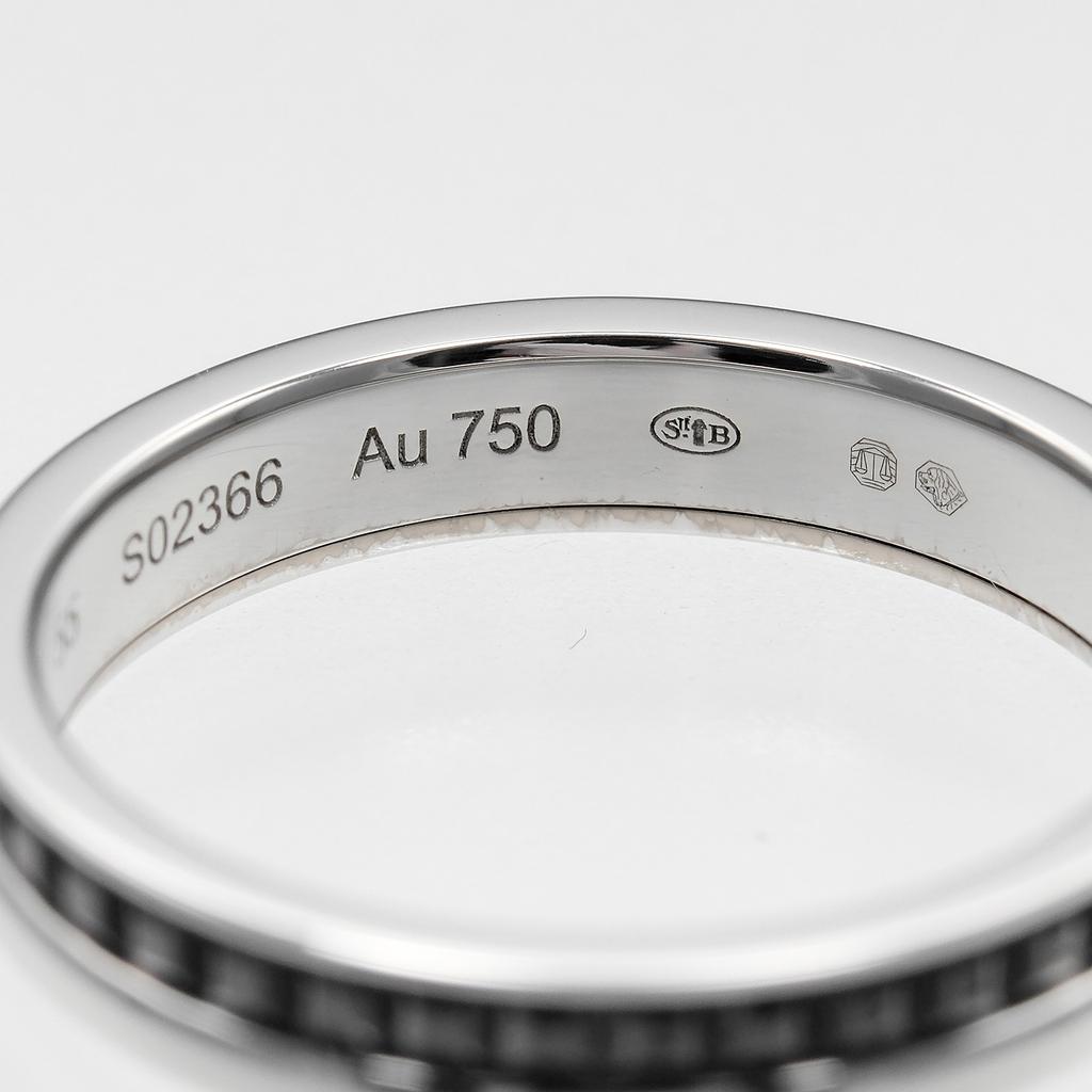 Boucheron Quatre Half Black Ring K18 White Gold #7.2(US Size) 4.5g Women Used