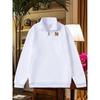 Men's Geometric Half Zipper Sweatshirt - Loose Fit Round Neck Sweatshirt with LOVE Print, Autumn/Winter Casual Sweater