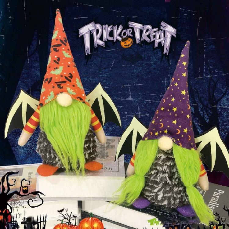 Luminous Halloween Gnome Plush Dwarf Decorations Faceless Plush for Doll Party D
