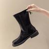Hot Selling New Square Toe Winter Women's Ankle Boots Fashion Women's Flat Heel Low Heel Shoes Boots Low Heel Warmth